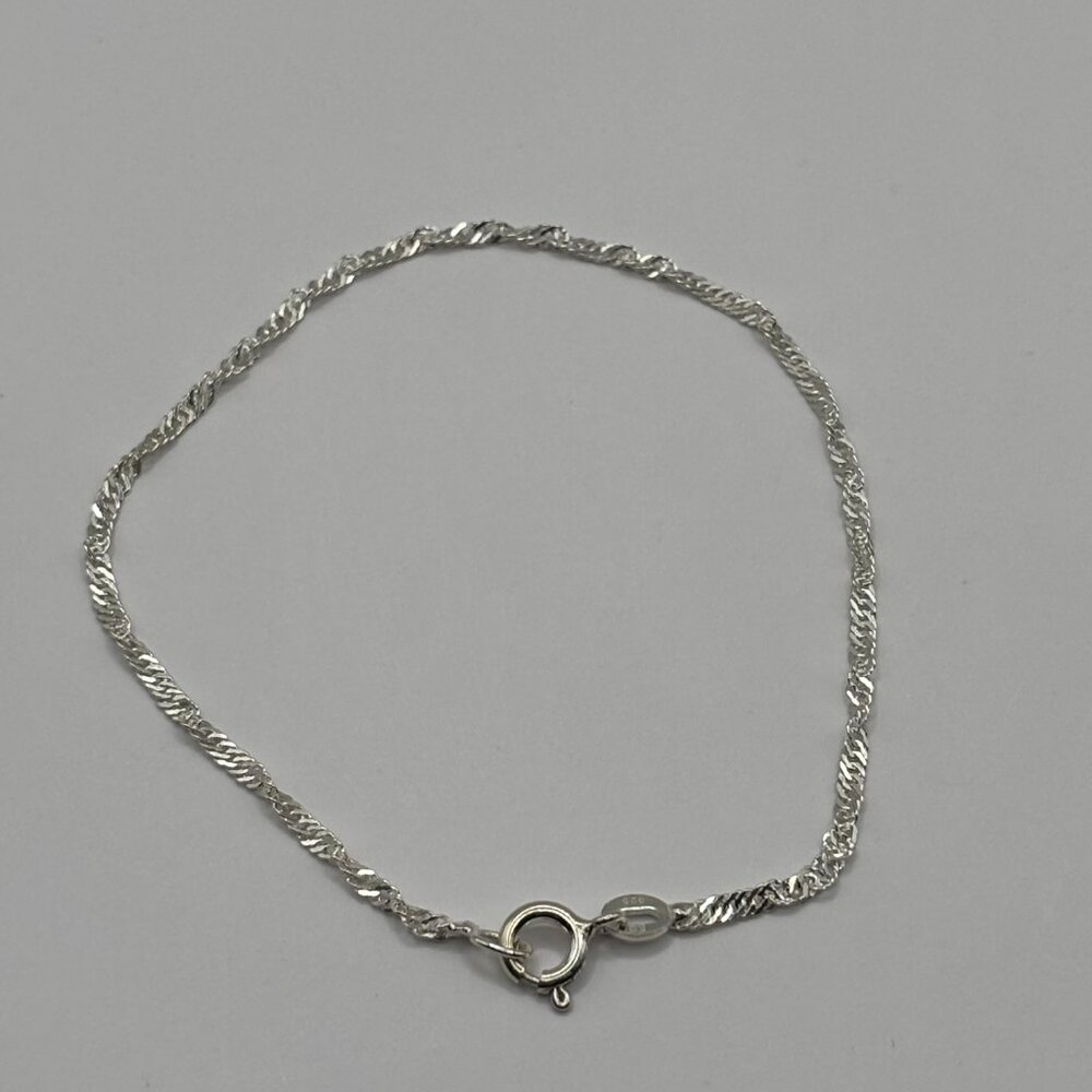 925 Silver Rope Chain Bracelet - Picture 4 of 8